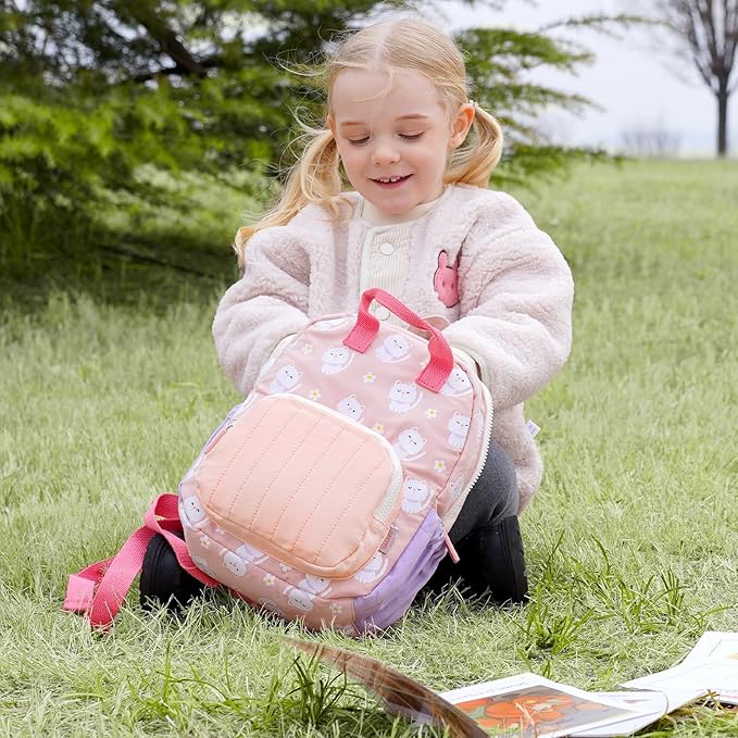 GAGAKU Toddler Backpack for Girls - Kids Mini Backpacks 2-6 years old Cartoon Breathable Comfortable Preschool Backpack for School Travel - Pink Cat