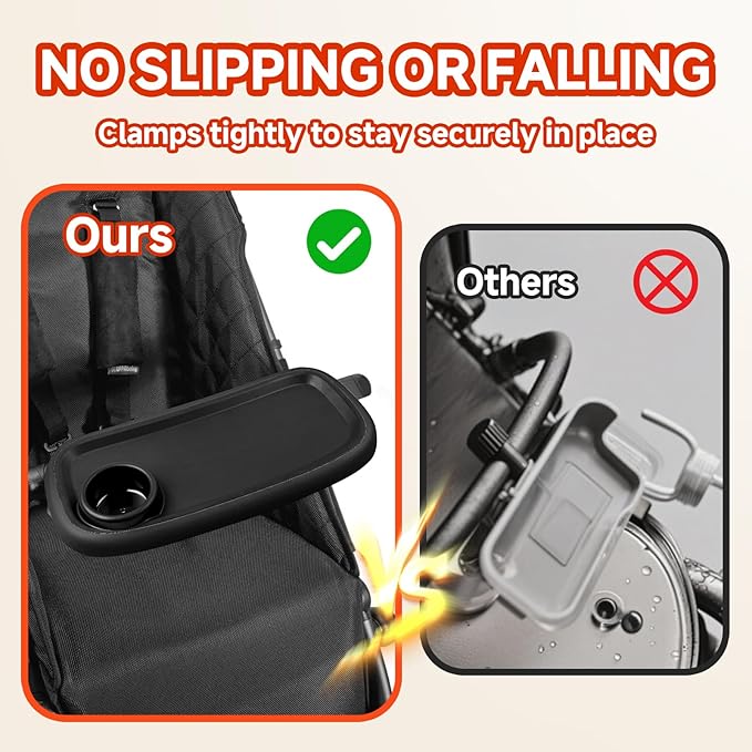 Snack Tray Compatible with Nuna Strollers, Stroller Tray Attachment Fits for Nuna, Stroller Trays with Cup Holder, Strollers Cup Holder, Easy to Install, Ideal for Strollers Accessories