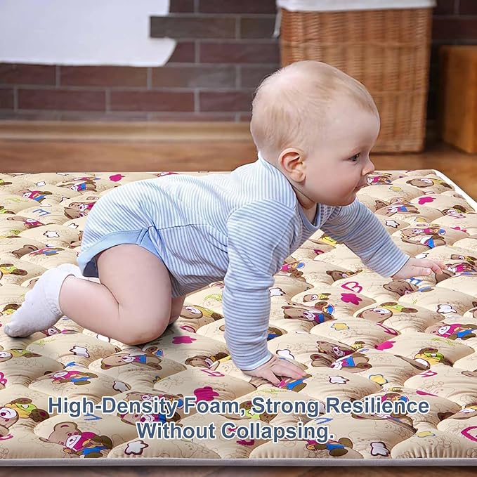 Baby Play Mat - 71" X 59",Premium Thicker Foam One-Piece Crawling Mat, Machine Washable, Extra Large Anti-Slip Activity Playmat for Babies, Toddlers & Infants
