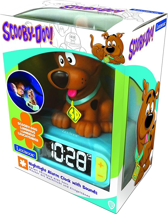 LEXiBOOK - Scooby-Doo Digital Alarm Clock for Kids with Night Light Snooze, Childrens Clock, Luminous Scooby-Doo, Blue Colour - RL800SD