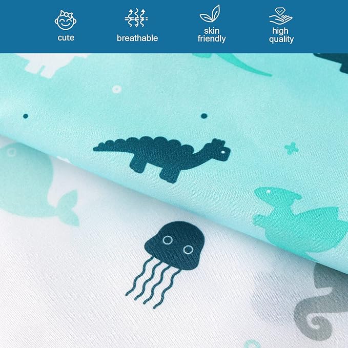 Crib Sheets for Boys or Girls 4-Pack, Fitted Crib Sheet 52'' x 28'' for Standard Crib & Toddler Mattress, Soft and Breathable Material, Baby Crib Sheets Neutral, Dinosaurs & Ocean