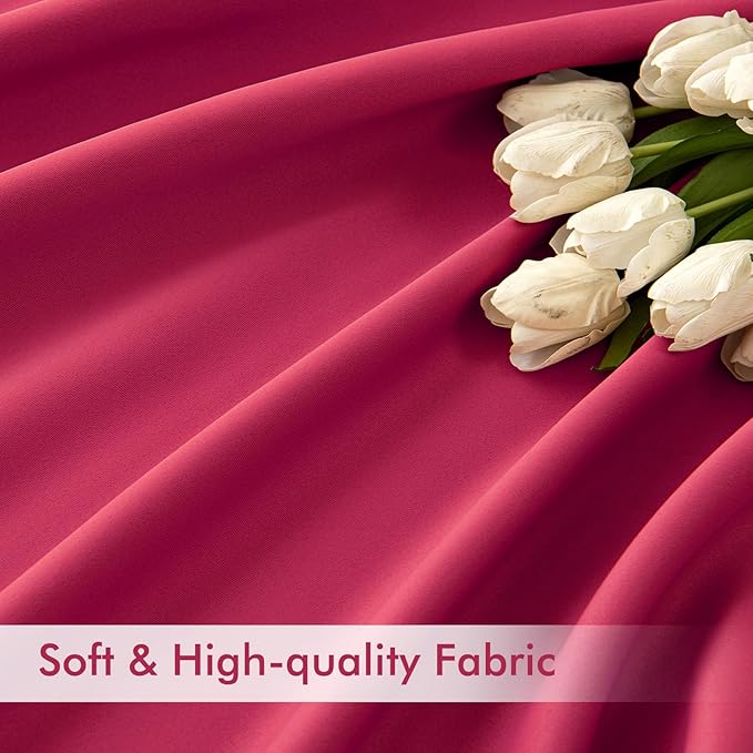 MIULEE Hot Pink Back Tab Blackout Curtains 120 Inch Long 2 Panels Set for Bedroom, Rod Pocket/Pinch Pleated Extra Long Thermal Insulated Living Room Darkening Light Blocking 10FT Drapes