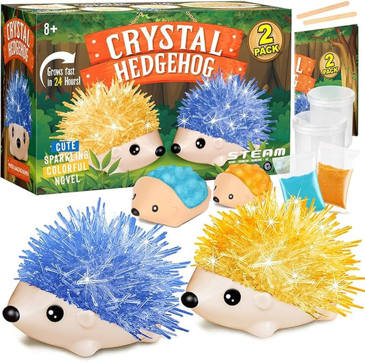 XXTOYS Crystal Growing Kit - 2 Vibrant Colored Hedgehog to Grow - Science Kits for Kids Age 6-8, Great Gifts Toys for Boys & Girls 8-12, STEM Projects for Kids