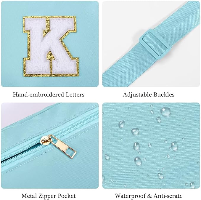 YOOLIFE Birthday Gifts for 4 5 6 7 8 9 10 11 12 13 14 Year Old Girls - Initial Fanny Pack Belt Bag Purse for Girls Teens Daughter Sister Niece, Personalized Trendy Stuff for Teen Girl Kids | Blue H