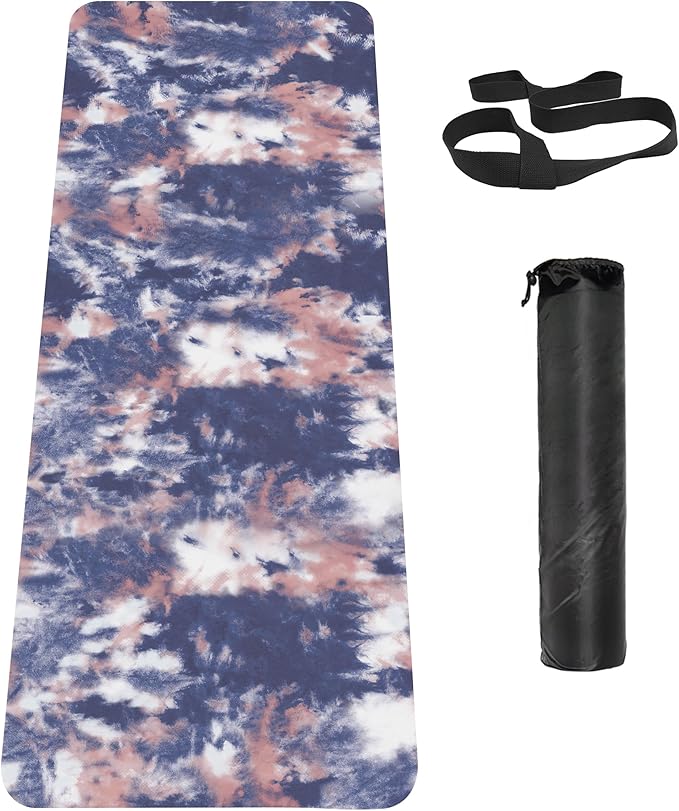 Non Slip Yoga Mat TPE Workout Mat for Men Women, Thick Workout Mat with Carrying Strap, Fitness Mats for Exercise, Yoga, Fitness, Pilates, Floor Workouts (72" x 24" x 6mm)