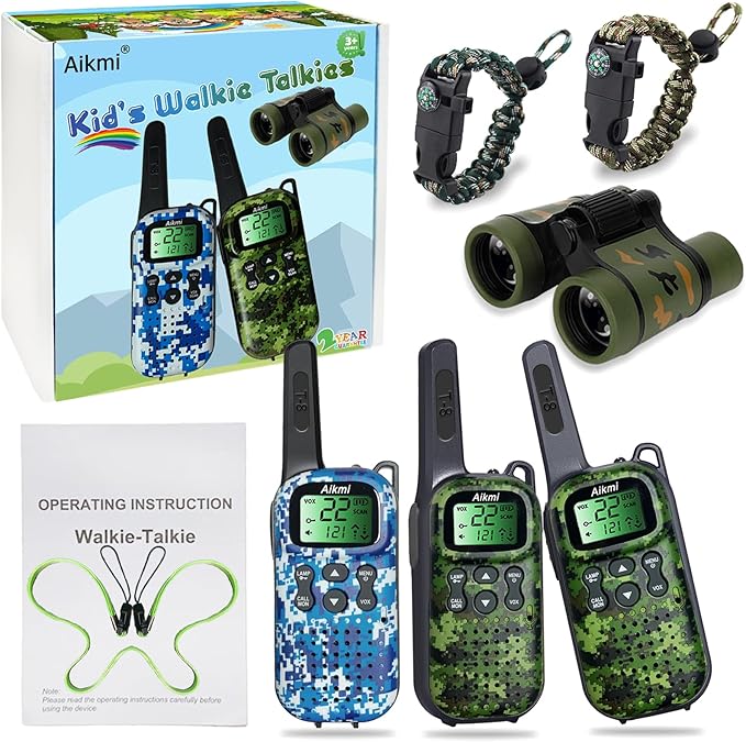 Walkie Talkies for Kids Toys Boys Gifts Aged 5+ Long Range 2 Way Radio for Camping Hunting Hiking Outdoor Game 6 7 8 9 10 Year Old Birthday Present for Kids