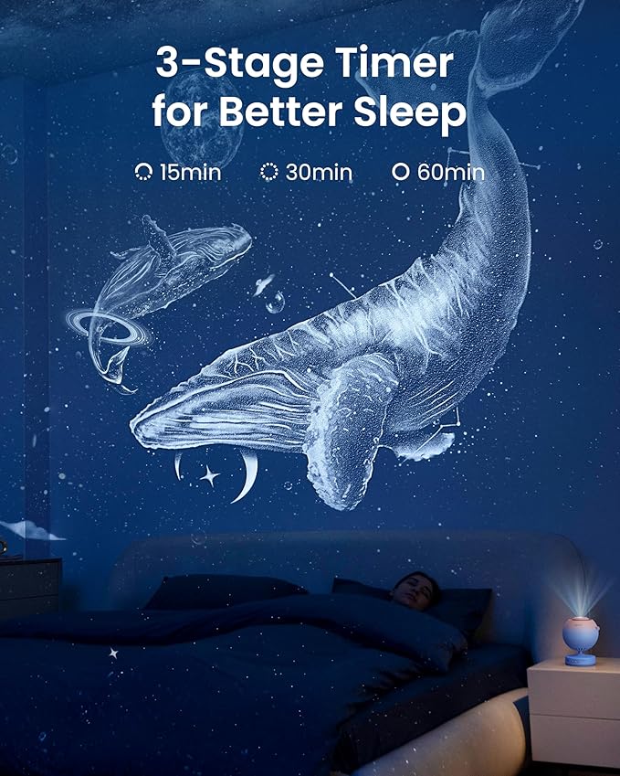 POCOCO Galaxy Star Projector for Bedroom with Replaceable Optical Film Discs, Home Planetarium Night Light Projector with High-Definition Soft Light for Relax, Study, and Meditate, Stress Relief Gifts