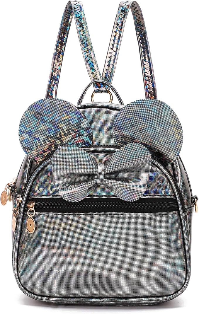 KL928 Girls Bowknot Polka Dot Cute Mini Backpack Small Daypacks Convertible Shoulder Bag Purse for Women