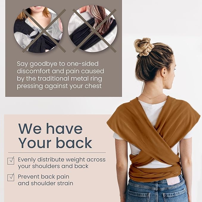 Baby Wrap Carrier - Premium Cotton Baby Carrier Wrap for Newborn to Toddler- Infant Carrier- Baby Holder One Size Fits All with Front Pocket by Max&so