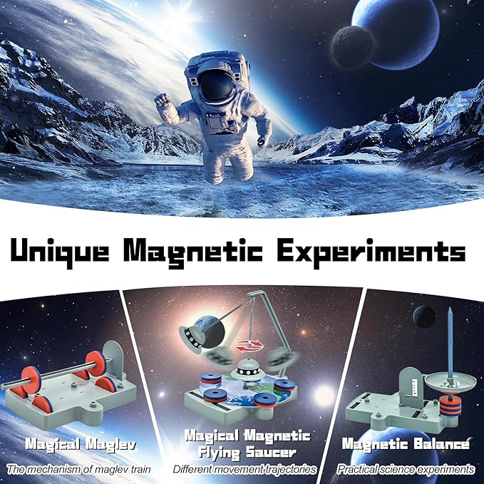 Magnetic Science Kit,Anti Gravity Magnetic Levitation Kit,12 in 1 Magnetic Science Magnetic Toys for Kids Ages 8-12 Magnets for Science Magnetic Physics Toys Educational Gift for Kids