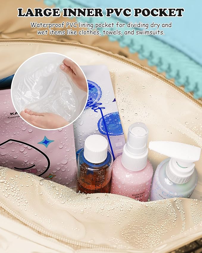 Duffle Bag, Weekender Bags for Girl，Initial Overnight Bag with Wet Pocket，Teenage Girl Gifts-Lightweight Dance Bags Personalized Gymnastics bag with Makeup Pouch