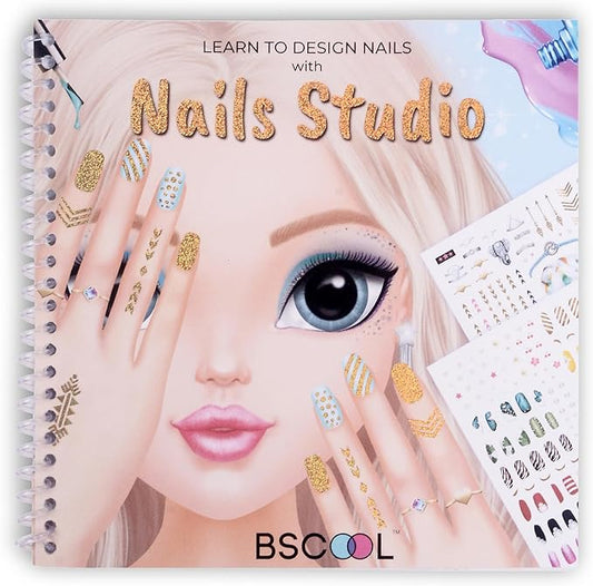 BSCOOL - Drawing, Coloring & Activity Book. Nail Design Book with Stickers and Guides. Fashion Design Sketchbook for Kids 5 and up. Little Designer Creativity Book - Nail Sticker Book. Gift for Girls
