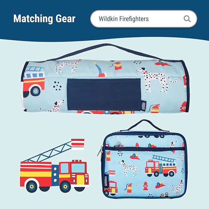 Wildkin 15-inch Kids Backpack – Durable, Padded, Adjustable for School & Travel - Firefighters
