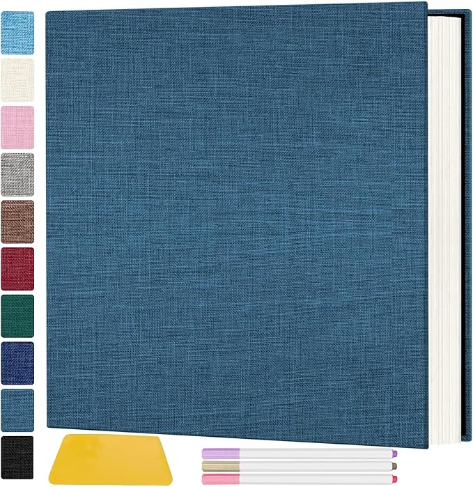 Zesthouse Photo Album Self Adhesive Pages, 60 Pages Magnetic Scrapbook Albums with Sticky Page,Photos Album Holds 8x10 & 5X7 & 4x6 & 6x8 & 3x5, Large Picture Book Ideal for Family,Wedding,Baby