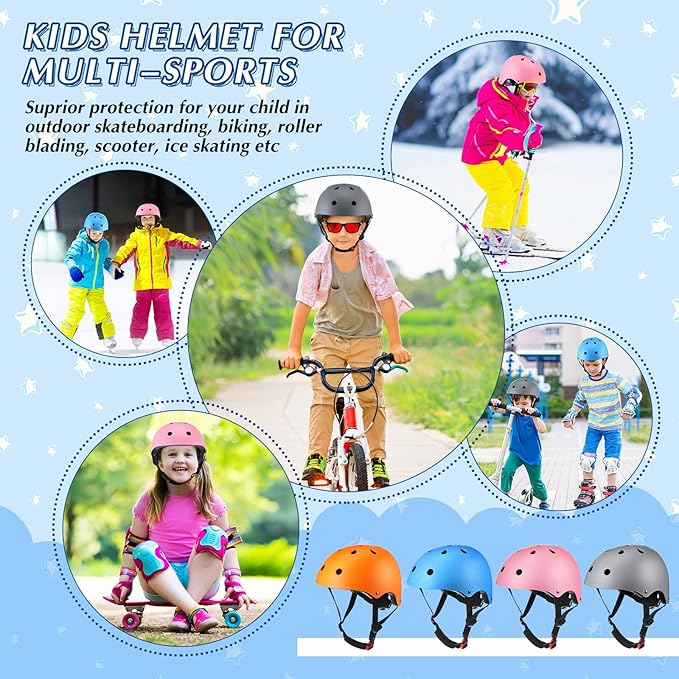 Kingdder 4 Pack Kids Helmets Toddler Adjustable Bike Helmet Ages 3-8 CPSC Certified Children Training Headwear for Boys Girls Skateboard Bicycle Scooter Cycling Riding Sports