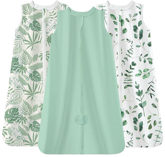 TotAha Sleep Sack 6-12-15 Months 3-Pack,Stretchy,Buttery Soft Swaddle Transition Sleeping Bag,Light Baby Wearable Blanket with 2-Way Safe Zippers for Boys and Girls, 0.5 TOG