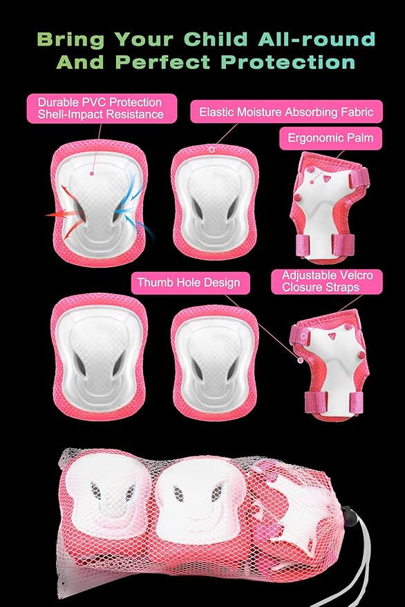 XJD Kids Bike Helmet,Multi-Sport Protective Gear Set for 3-5-8-14 Years Boys Girls with Knee and Elbow Pads Wrist Guards fit Roller Skates,Cycling,Skateboarding,Skating Scooter