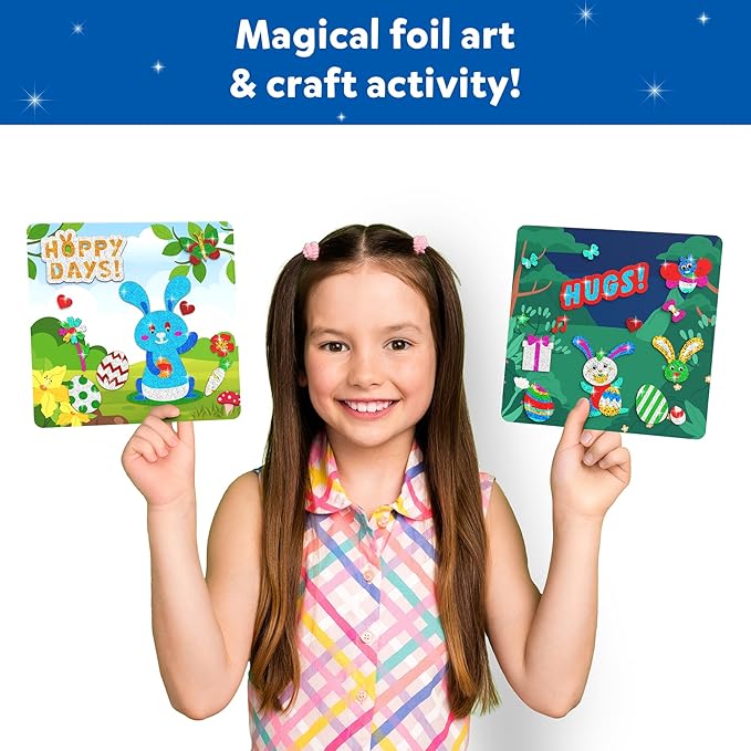Skillmatics Foil Fun - Easter Cards, No Mess Art for Kids, Easter Basket Stuffers, Craft Kits, DIY Creative Party Activity, Gifts for Girls & Boys Ages 4, 5, 6, 7, 8, 9