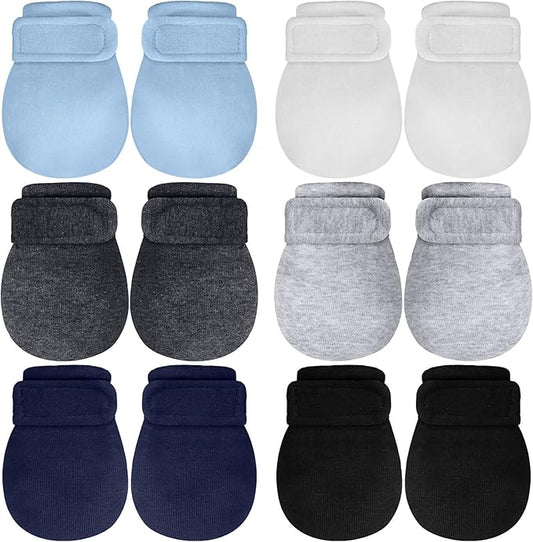Newcotte Adjustable Baby Mittens No Scratch Newborn Cotton Breathable Gloves Warm Baby Mitts for Boys