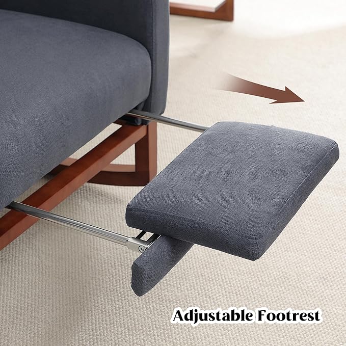 Nursery Rocking Chair, Rocking Chair Nursery with Foot Rest, Comfy Fabric Glider Rocker Nursing Chair with High Back for Nursing, Living Room, Bedroom, Grey