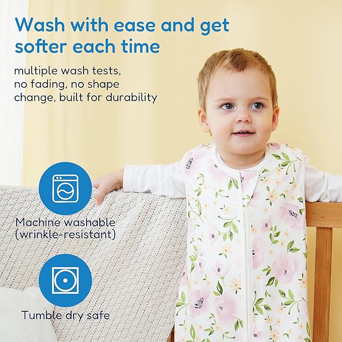 TotAha Sleep Sack 6-12-15 Months 3-Pack,Stretchy,Buttery Soft Swaddle Transition Sleeping Bag,Light Baby Wearable Blanket with 2-Way Safe Zippers for Boys and Girls, 0.5 TOG