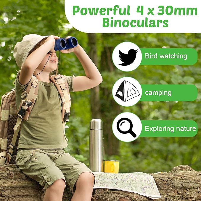 Yunsailing 9 Pack Kid Binoculars Shockproof Mini Compact Binoculars Gifts for 3-12 Years Boys Girls Folding Small Telescope for Kids Bird Watching Camping Outdoor Play, 9 Colors (Multicolored)