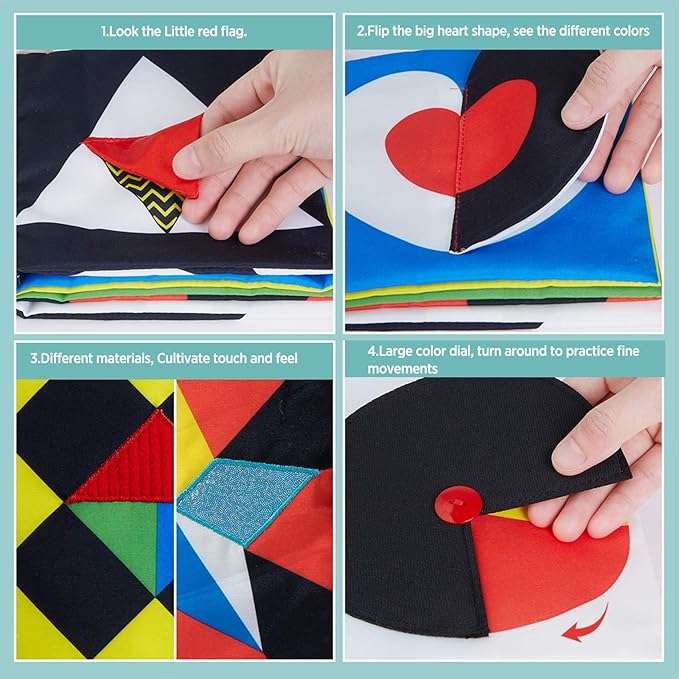 beiens High Contrast Black and White Baby Book - Touch and Feel Crinkle Sensory Toy - Visual Stimulation Interactive Montessori Toys for 0-12 Months Infant Newborn - Baby Gift for Boys Girls