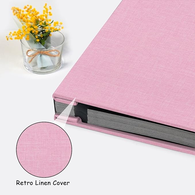 Zesthouse Photo Album Self Adhesive Pages, 60 Pages Magnetic Scrapbook Albums with Sticky Page,Photos Album Holds 8x10 & 5X7 & 4x6 & 6x8 & 3x5, Large Picture Book Ideal for Family,Wedding,Baby