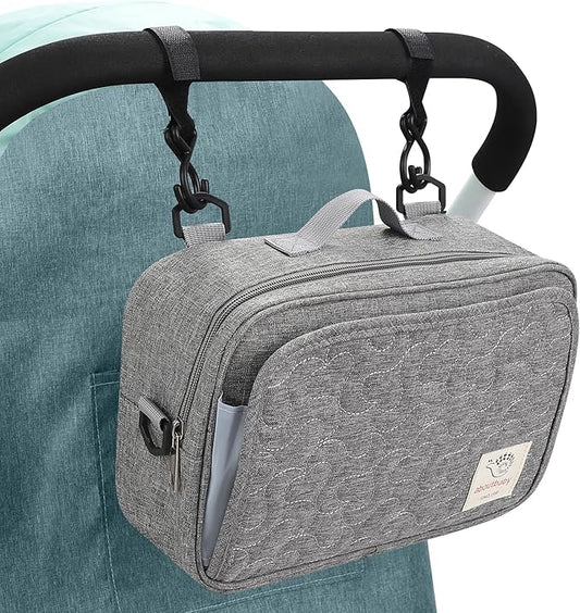 Accmor Stroller Organizer, Universal Stroller Organizer with Insulated Cup Holder Pocket, Dual Purpose Large Capacity Stroller Bag Caddy, Stroller Accessories Fits for Uppababy, Doona, Nuna Strollers