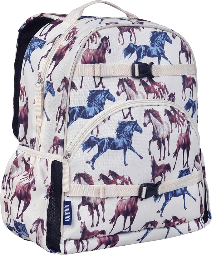 Wildkin ECO rPET 17-inch Large Backpack – Sustainable, Padded, Adjustable – Horse Dreams