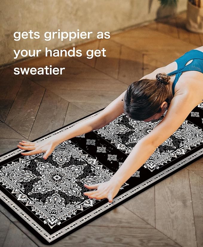 Non Slip Yoga Mat TPE Workout Mat for Men Women, Thick Workout Mat with Carrying Strap, Fitness Mats for Exercise, Yoga, Fitness, Pilates, Floor Workouts (72" x 24" x 6mm)