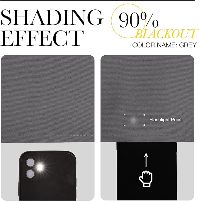 NICETOWN Grey Room Darkening Curtains Blackout 30 inch Curtains for Kitchen, Grommet Solid Window Treatments Sound Reducing for Bedroom, 2 Panels, W37 x L30, 2 Panels