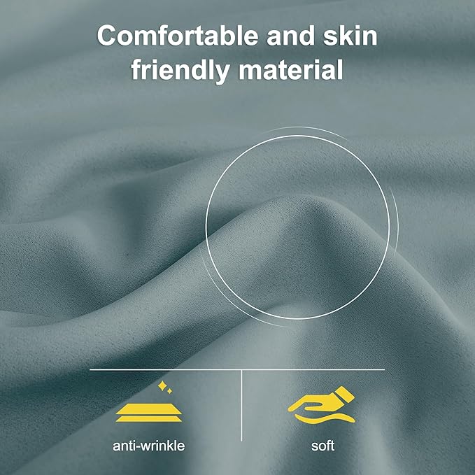 NICETOWN Blackout Curtains 63 Inches Long Room Darkening Thermal Insulated Energy Saving Smart Grommet Short Plylux Curtain Draperies for Kitchen, 2 Panels, Greyish Blue, 52 x 63