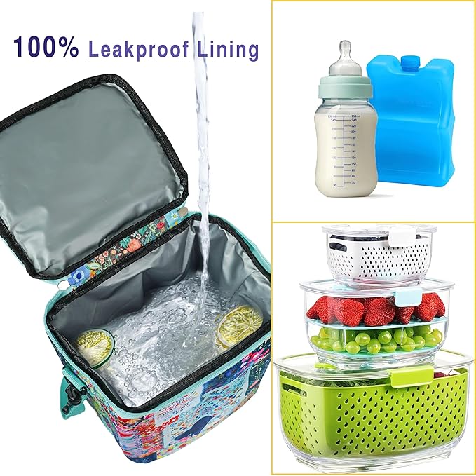 Breastmilk Cooler Bag with Ice Pack Fits 4 Baby Bottles Up to 9 Ounce Insulated Baby Bottle Bag Breast Milk Cooler on The Go with Strap Baby Bottle Cooler Bag for Nursing Mom Daycare or Travel