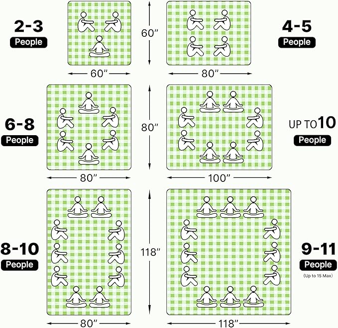 TigeJoy Extra Large Picnic Blanket Waterproof Foldable 80''x118'', Outdoor Picnic Mat Beach Blanket Sandproof for Park, Grass, Travel, Hiking, Camping Essentials, Gingham Picnic Blanket