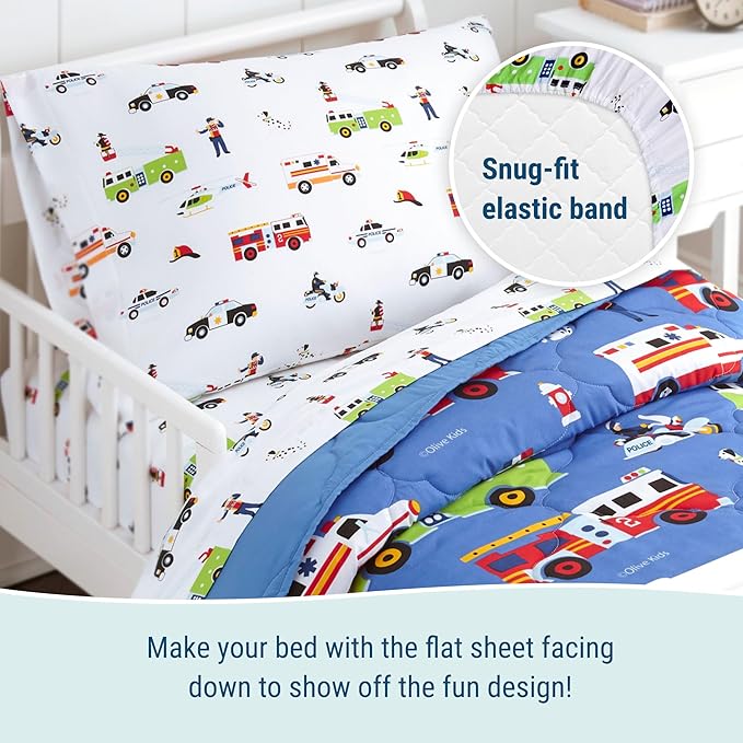 Wildkin Toddler Bed in a Bag – 4-Piece Microfiber Bedding Set with Comforter, Pillowcase & Sheets - Heroes