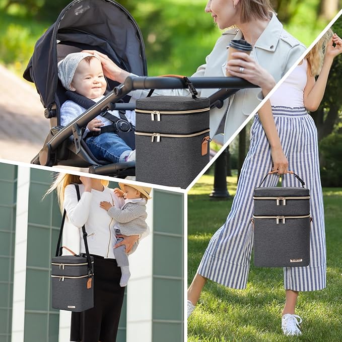 Breastmilk Cooler Bag with Ice Pack Fits 6 Baby Bottles Up to 9 Ounce