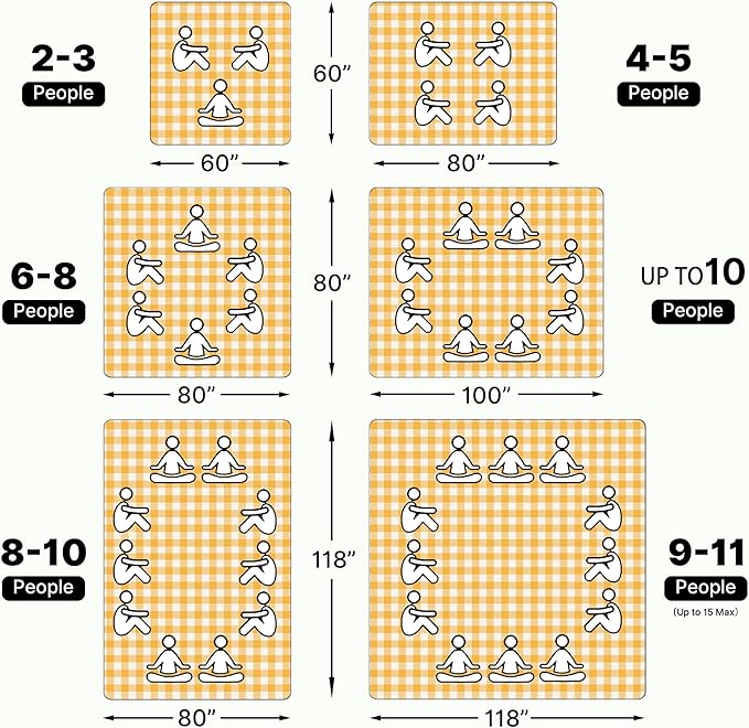 TigeJoy Extra Large Picnic Blanket Waterproof Foldable 80''x100'', Outdoor Picnic Mat Beach Blanket Sandproof for Park, Grass, Travel, Hiking, Camping Essentials, Gingham Picnic Blanket