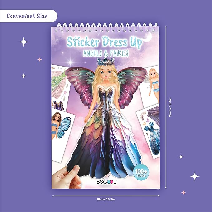 Sticker Dress up Fairies and Angels. Sticker Activity Book for Kids, Learn to Dress up Fairies and Angels with Guide for Kids 5 and up. Girls Fashion Paper Dolls