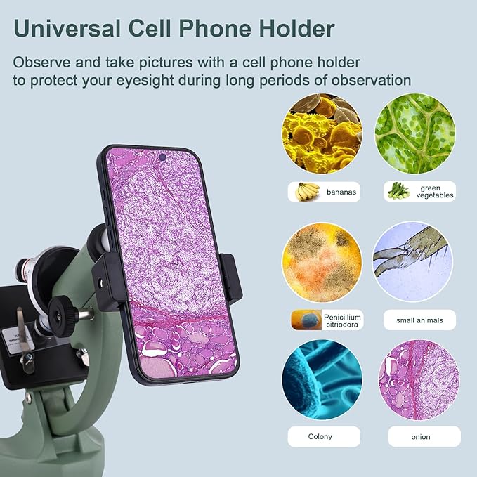 Microscope for Kids 40X-2000X with LED supplemental Light, Slides and specimens, Microscope for Kids 8-12 for School Labs and homeschooling