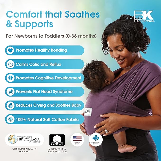 Original Baby K'tan Baby Carrier: #1 Easy Pre-Wrapped, Soft, Slip-On, No Rings, No Buckles | 5 in 1 Baby Sling Gift | The Best Hands Free Infant Wrap For Newborn to Toddler up to 35lb (See Size Chart)