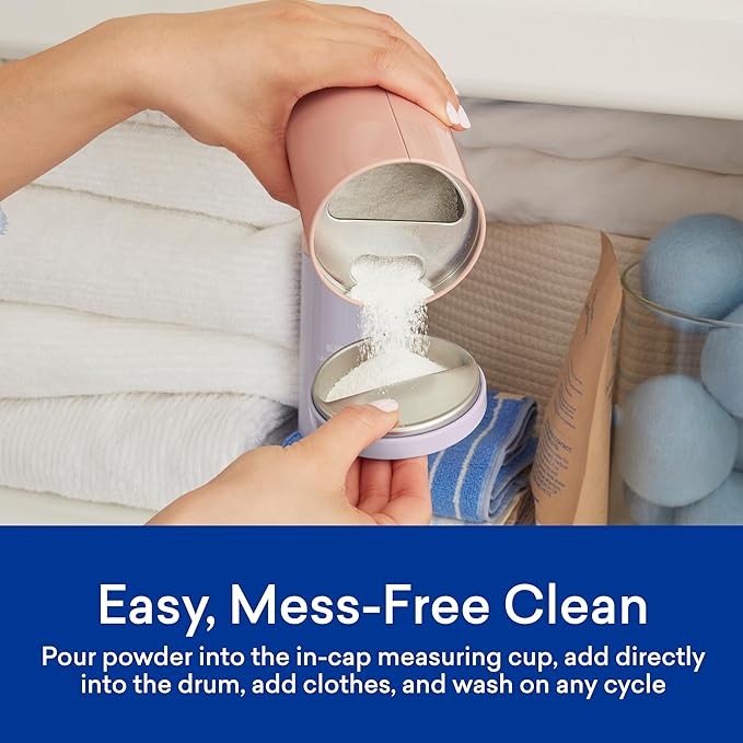 BLUELAND Oxi Laundry Booster Powder with Tin, Starter Set, Fragrance Free & Clear, 25 Loads, 17.6 oz, Plastic-Free, Eco Friendly, Oxy Cleaner, Stain Remover