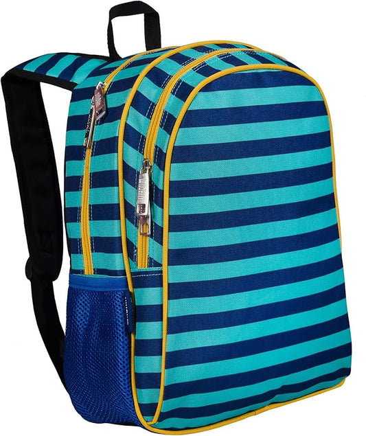 Wildkin 15-inch Kids Backpack – Durable, Padded, Adjustable for School & Travel - Blue Stripes