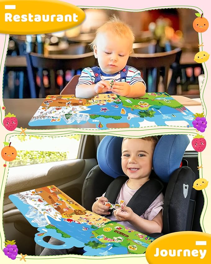 Benresive Reusable Sticker Book for Toddlers 2-4 Years, Fun Travel Stickers for Kids, Waterproof Sticker Books for Toddlers 1-3, Crafts Activities for Todddlers 1-3 2-4 3-5 - Season