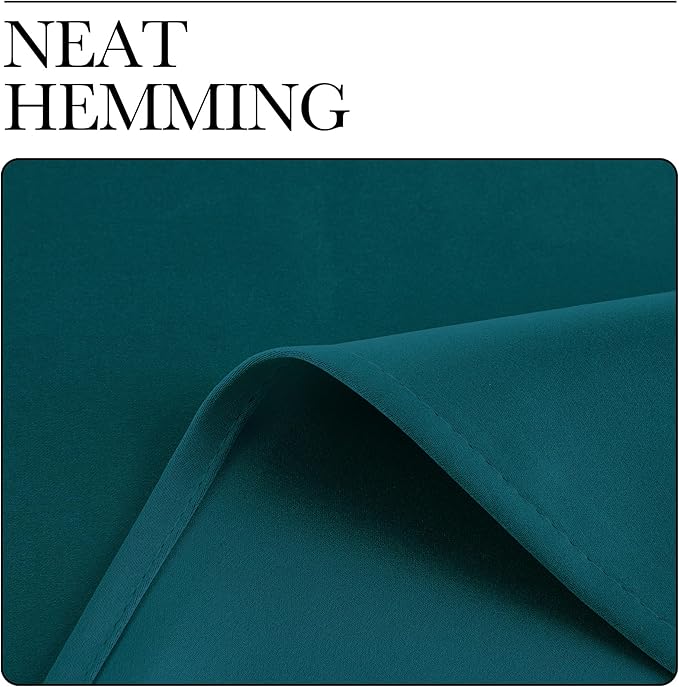 NICETOWN Teal Blackout Curtains 84inch Length 2 Panels Set, Grommet Chic Thermal Insulated Room Darkening Window Treatments for Bedroom/Living Room, W52 x L84