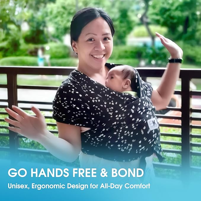 Plus-Size Original Baby K'tan Baby Carrier: #1 Easy Pre-Wrapped, Slip-On, No Rings, No Buckles | 5 in 1 Baby Sling Gift | Hands Free Infant Wrap - Newborn to Toddler up to 35lb Women 22-24, Men 47-52