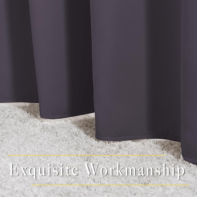 NICETOWN Greyish Purple Doorway Curtains 78 inches Long for Bedroom, Grommet Window Treatment Thermal Insulated Privacy Blackout Curtains & Drapes for Living Room, Set of 2, W52 x L78