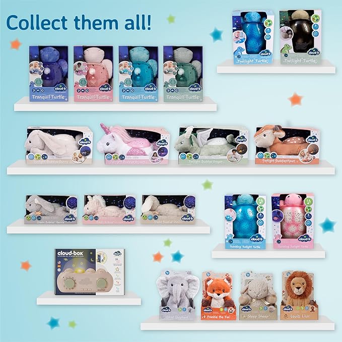 Cloud B Dream Buddies Benny The Bunny - The Soothing Mini Baby Night Light Kids Love | Star Projector Sleep Aid with Gentle Lights and Auto Shut Off | Newborn Essentials Baby Toys