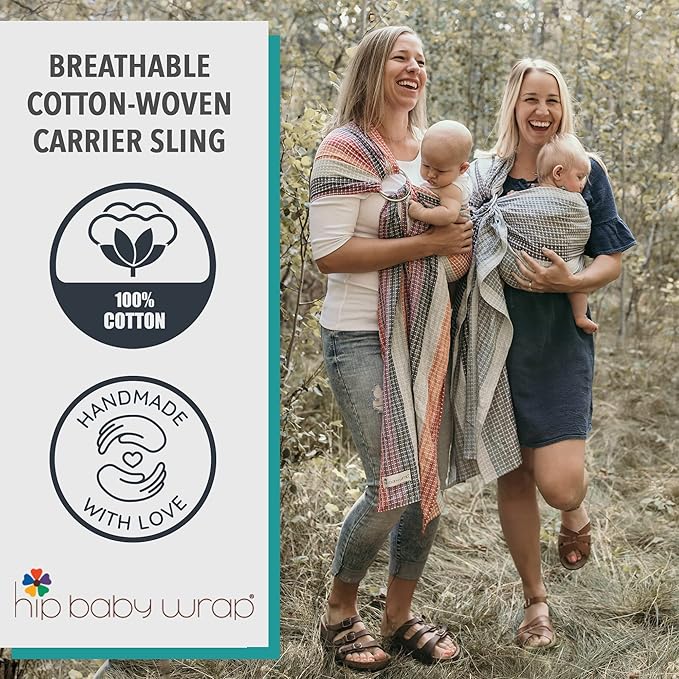 Hip Baby Wrap - 100% Soft Cotton Baby Sling Wrap - Baby Hip Carrier - Nursing Wraps for Breastfeeding, Baby Carrier Sling - Newborn to Toddler Baby Carrying Wrap, Supports 8-35 lbs - Summer Rainbow