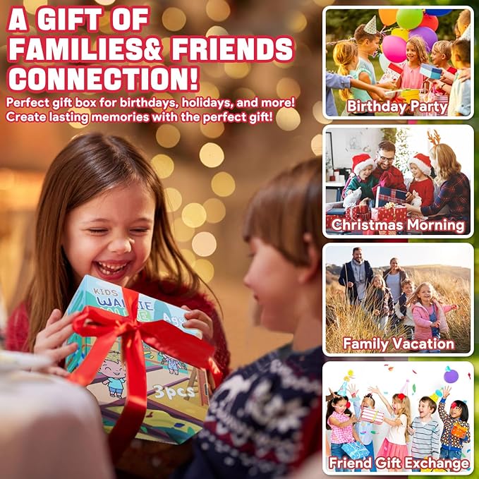 Vvinca Walkie Talkies for Kids Rechargeable 3 Pack, Army Toys for Boys Girls Ages 3-13 Outdoor Military Camping Toy Birthday Gift, Walkie-Talkie 3KM Long Range 2 Way Radios 22 CH with Flashlight